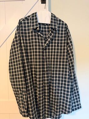 Ralph Lauren Navy and Green Plaid Button-Down Shirt
